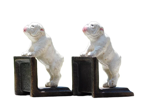Bulldog Bookend Set – Cast Iron