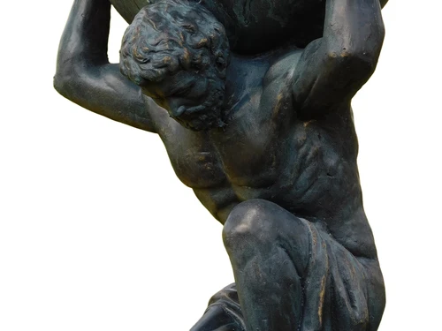 Atlas XL Statue - 70 cm - Vintage antik bronz-blue - Polystone