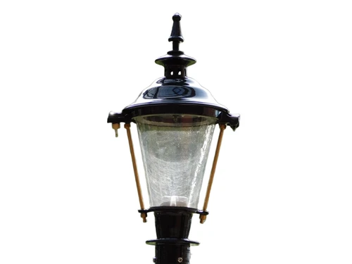 Classic Lantern Shade Black - 40 cm - Aluminum - Round Glass with Brass Accents