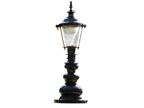 Classic Lantern Shade Black - 40 cm - Aluminum - Round Glass with Brass Accents