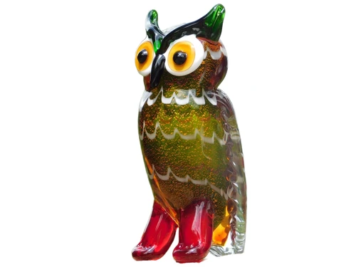 Glass Owl Sculpture – Handmade Glass-blown Artwork