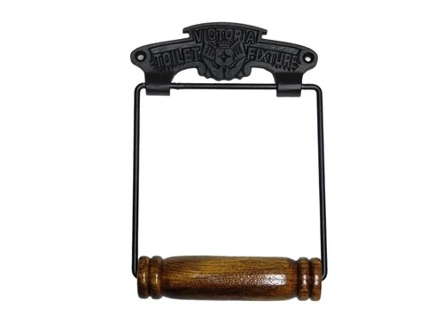 Classic “Victoria” Toilet Roll Holder – Metal & Wood