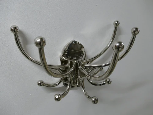 Coat Rack with Movable Hooks – Nickel-Plated Aluminium – 5 Double Hooks