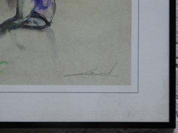 Painting with Golfers - By Twan V 1989 - Signed - Frame included