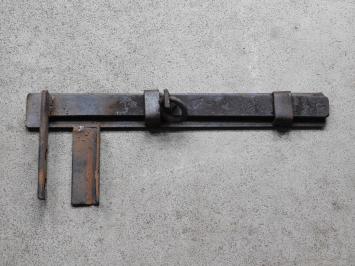 Iron sliding lock large - left - for gates or stable doors - rough, untreated