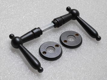 Set of door handles with latch rosettes - Iron Rusted - Dark Brown