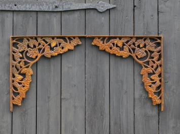 Set of 2 Corner Carriers - 36.5 x 36.5 cm - Cast Iron Rust