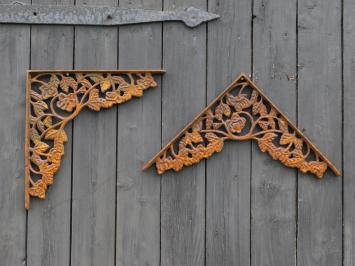Set of 2 Corner Carriers - 36.5 x 36.5 cm - Cast Iron Rust