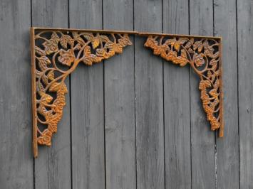 Set of 2 Corner Carriers - 36.5 x 36.5 cm - Cast Iron Rust