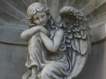 Classic Chapel with Seated Angel – 65 cm – Grey/White – Stone