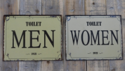 Set of signs for toilet doors - tin plate- Woman & Men, LAST ONE!!