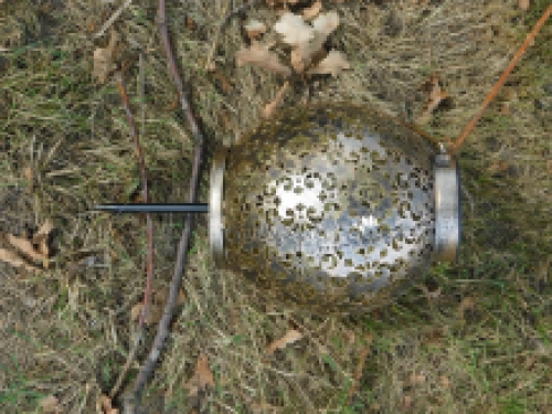 Copper outdoor table lamp, solar powered and with twilight sensor