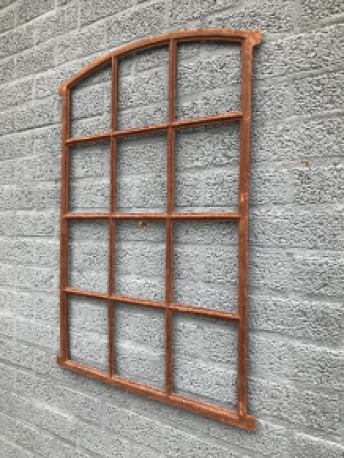 Scheunen-Stall-Fenster 12 Fensterteile, ideales gusseisernes Fenster für die Gartenmauer, 94,5 x 66,5 cm