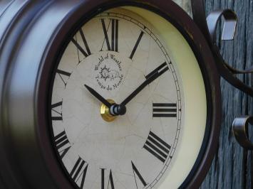 Stationsklok met Thermometer - 30 cm -  Zacht Staal en Glas