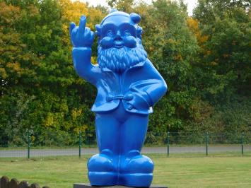 Gartenzwerg Mittelfinger XL – 80 cm – Blau