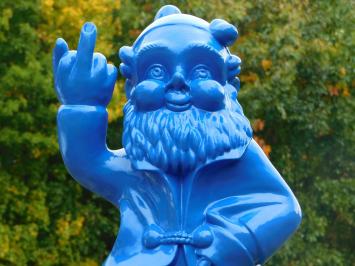 Gartenzwerg Mittelfinger XL – 80 cm – Blau