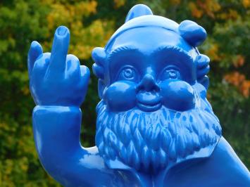 Gartenzwerg Mittelfinger XL – 80 cm – Blau