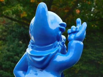 Gartenzwerg Mittelfinger XL – 80 cm – Blau
