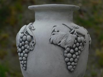 Garden Vase Grapes on Pedestal - 54 cm - Stone