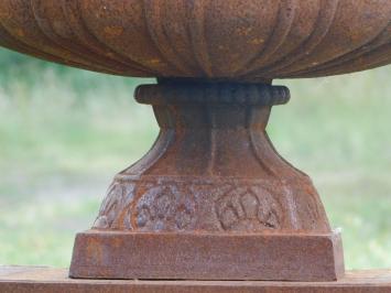Gartenvase auf Sockel - 112 cm - Gusseisen - Rost