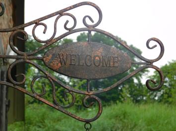 Sign Welcome with Bell - Metal
