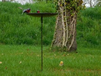 Unikat: Vogelfutterspender - Badewanne - 3 Vögel Rot Schwarz - Handgefertigt
