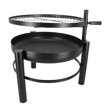 Vuurschaal met BBQ Rooster - Zwart