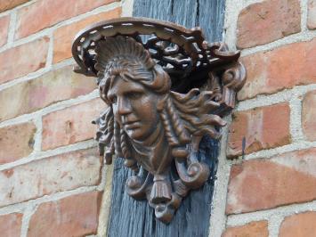Wandconsole Vrouwenhoofd - Gietijzer - Bruin - Gietijzer