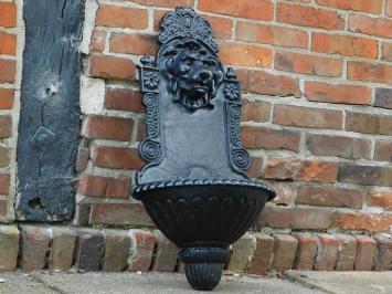 Wandfontein Leeuw - Zwart - 75 cm - Gietijzer