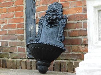 Wandfontein Leeuw - Zwart - 75 cm - Gietijzer