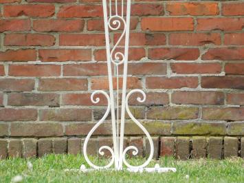 Welcome sign on stand - wrought iron white