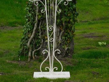 Welcome sign on stand - wrought iron white