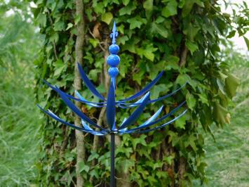 Garden stake Wind spinner - Blue - Metal