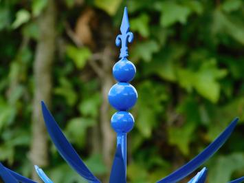 Garden stake Wind spinner - Blue - Metal