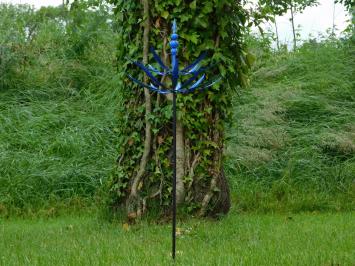 Garden stake Wind spinner - Blue - Metal