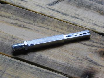 Exchange pin with bulge - 12 cm - 8 x 8 + 10 x 10 mm - M 12 - 20 mm