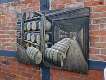 Wandornament Wijnkelder - 3D - 120 x 80 cm