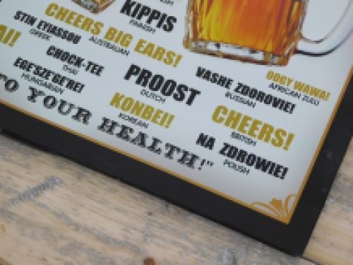 Wall sign Beer - ‘’Cheers‘’ in many languages - Metal