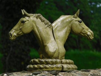 Set van 2 Paardenbeelden - olijfgroen - boekensteunen