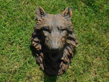 Wolfskopf mit Wasserauslauf - 45 x 35 cm - Stein
