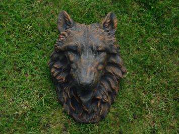 Wolfskopf mit Wasserauslauf - 45 x 35 cm - Stein